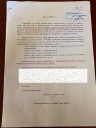 Cererea pe care a trimis-o șefa DSP Dolj către Ministerul Sănătății. sursa: gds.ro