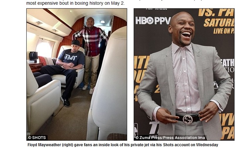 Floyd Mayweather se dă-n avioane!