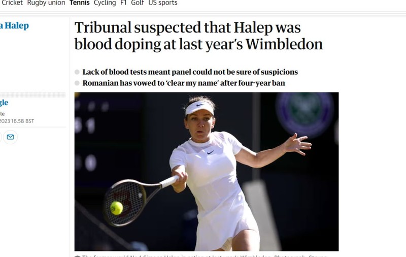 The Guardian: Halep, suspectă de dopaj și la Wimbledon. „Avea de 46 de ori mai mult roxadustat decât o femeie de înălțimea și greutatea ei”