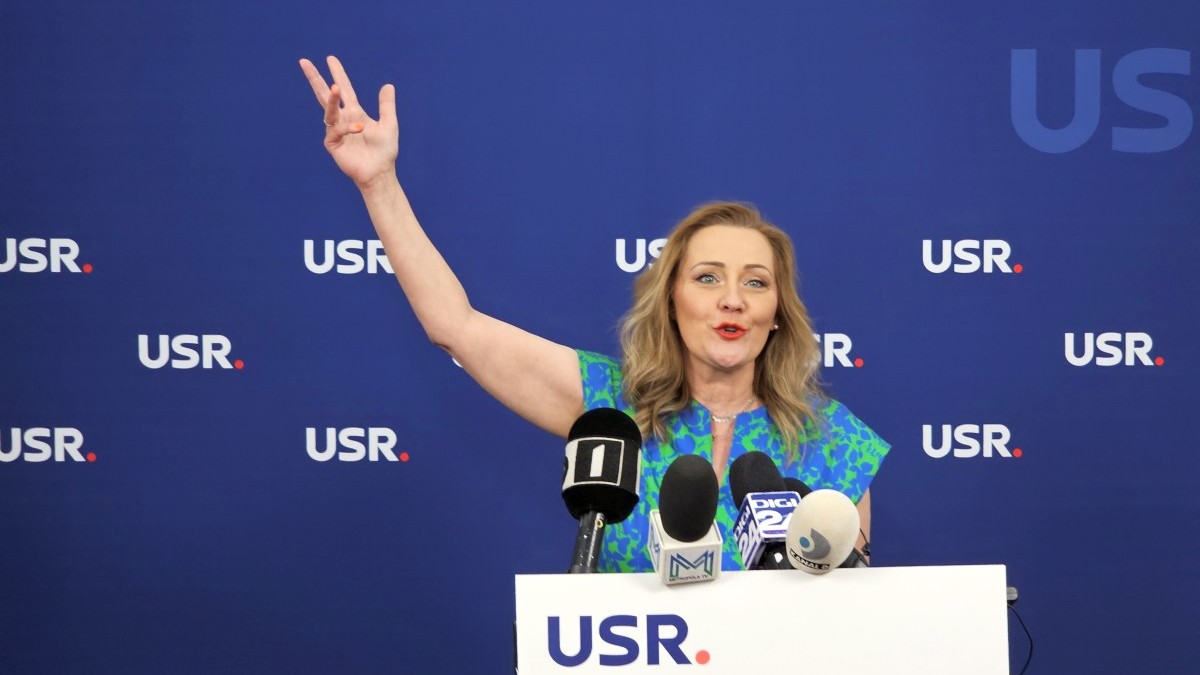 Elena Lasconi la prima conferinta de presa ca presedinte al USR