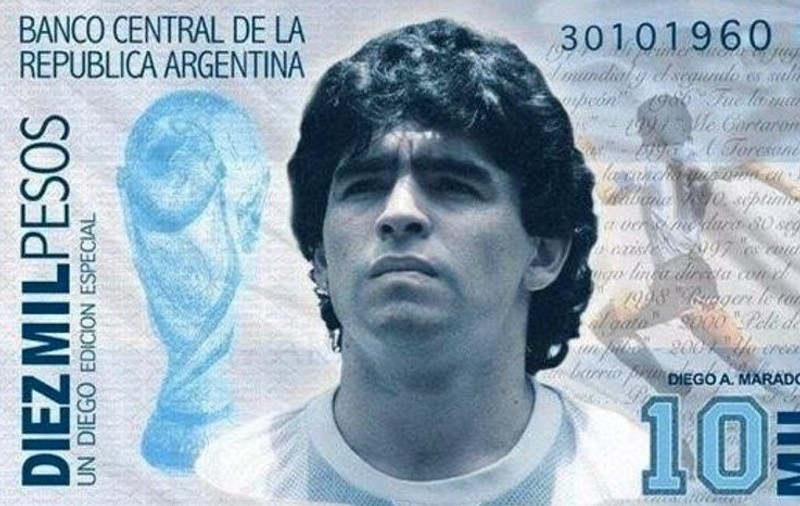 Argentinienii vor să-l pună pe Maradona pe bancnota de 10.000 de pesos. Motivele sunt și economice