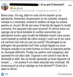Postare de pe grupul „Și eu pot fi Damian”