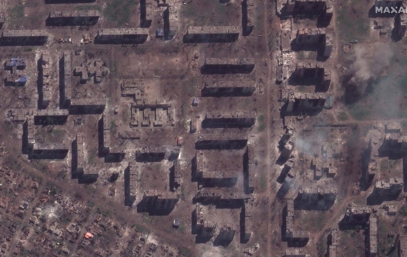 Imagini din satelit cu amploarea distrugerilor din ultimele 12 luni din orașul asediat Bahmut. Multe clădiri au ajuns "moloz fumegând"