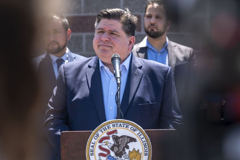 June 14, 2024, Mccook, Illinois, United States: Illinois Gov. J.B. PRITZKER announces a $41 billion multi-year plan, the largest in state history, to build and repair infrastructure during a press conference at the Illinois Department of Transportation Stevenson Maintenance Yard in McCook, Illinois. (Credit Image: © Joel Angel Juarez/ZUMA Press Wire)