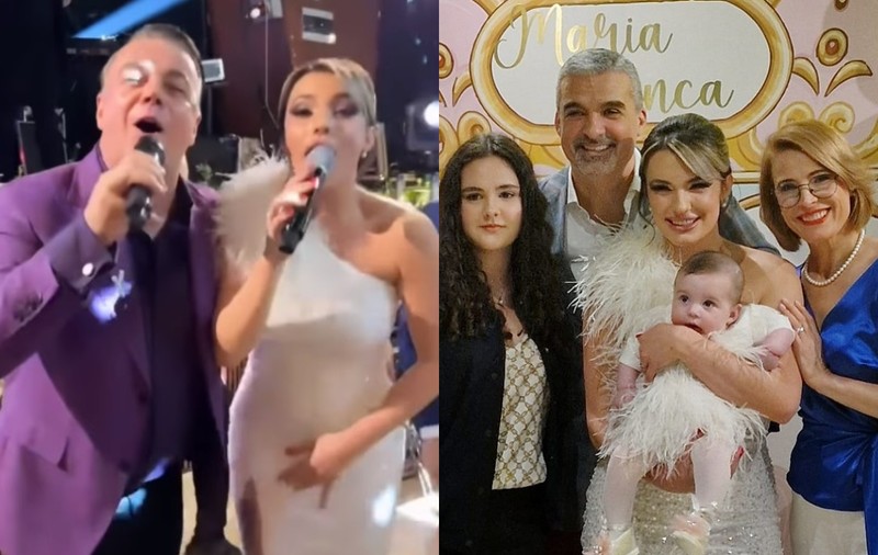 Diana Enache și Ionuț Vîntu și-au botezat fetița. Bunicul Adrian Enache a fost în centrul atenției la petrecere, unde a și cântat