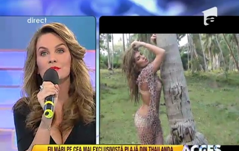 Anna Lesko, la filmare cu maimuţele!