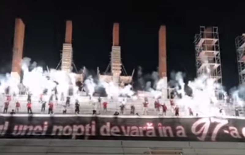 VIDEO | Suporterii rapidişti au sărbătorit pe noul stadion Giuleşti împlinirea a 97 de ani de la înfiinţarea clubului