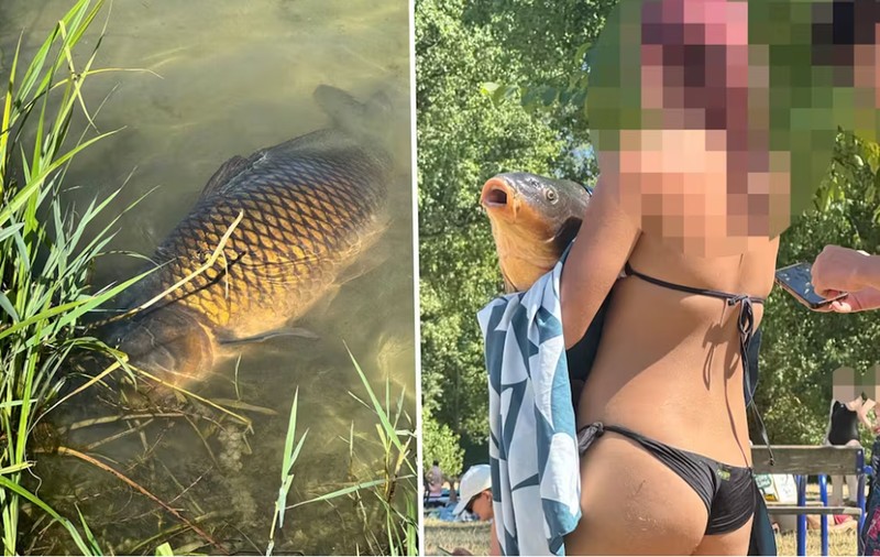 Un selfie cu un crap de 50 de centimetri, scos din apă, provoacă indignare la Viena: „Peștele era slăbit, dar încă viu”