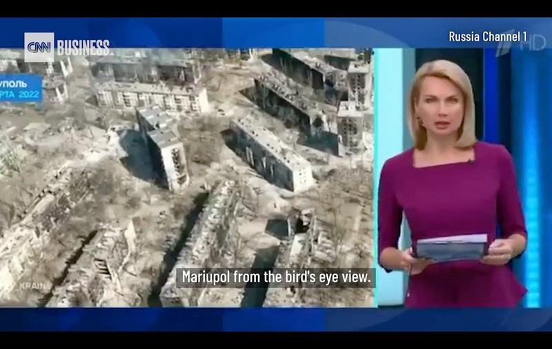 Ce s-a spus la postul public rusesc Pervîi Kanal despre imaginile cu orașul Mariupol distrus de bombardamente