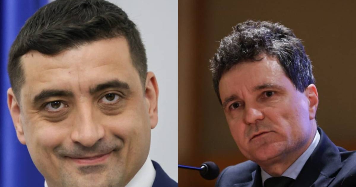 Colaj foto cu George Simion (stânga) și Nicușor Dan (dreapta)