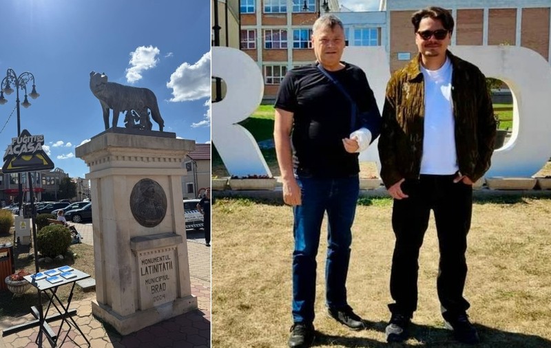 Florin Cazacu, primarul municipiului Brad, alături de Selly, după filmările pentru „Fugiți de acasă” | sursa foto: Facebook