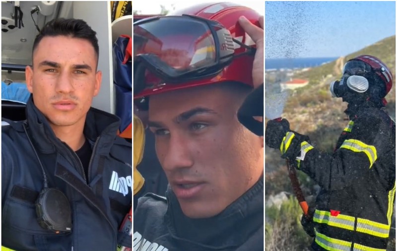 Un tânăr pompier român care a stins incendii în insula Rodos e viral pe TikTok și adorat de tinerele din Grecia: „Mă căsătoresc cu tine!”