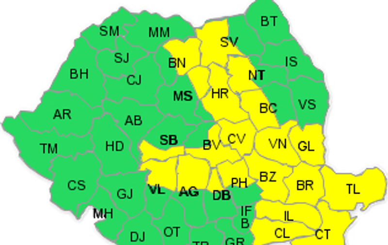 Meteorologii au modificat avertizarea cod galben de ploi. Vezi zonele vizate