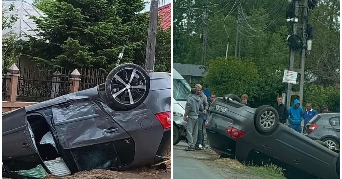 Colaj foto cu accidentul din Brăila