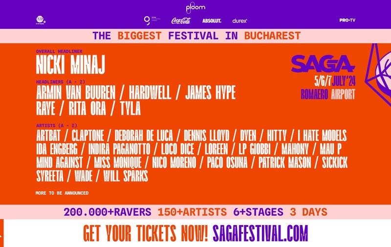 HARDWELL și RITA ORA vin la SAGA FESTIVAL
