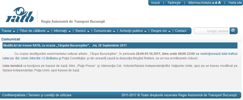comunicat ratb