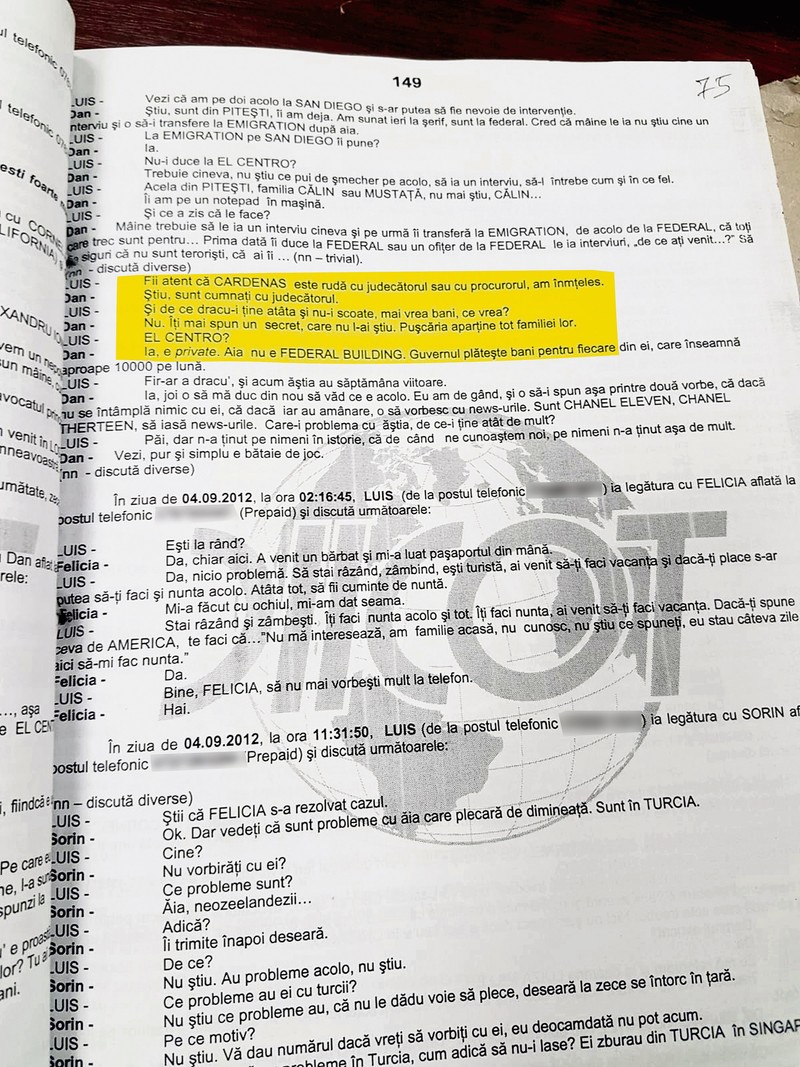 The transcript of the conversation between the traffickers, where they discuss their connection, CARDENAS, who had his relative, an American judge, at his beck and call.