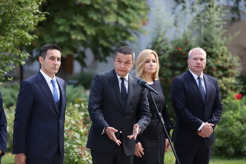 Sorin Grindeanu la declarații după Consultările de la Cotroceni, 17 septembrie 2026. Sursă foto: Dumitru Angelescu