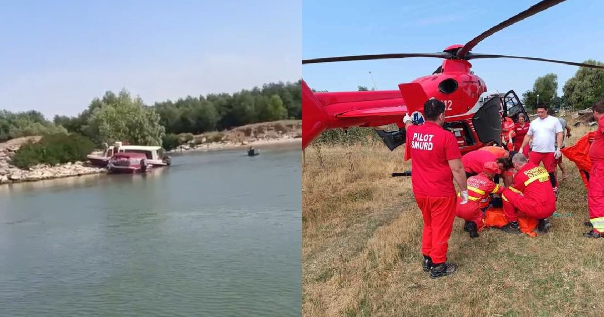 O barcă a intrat în mal, în Delta Dunării. A intervenit un elicopter SMURD