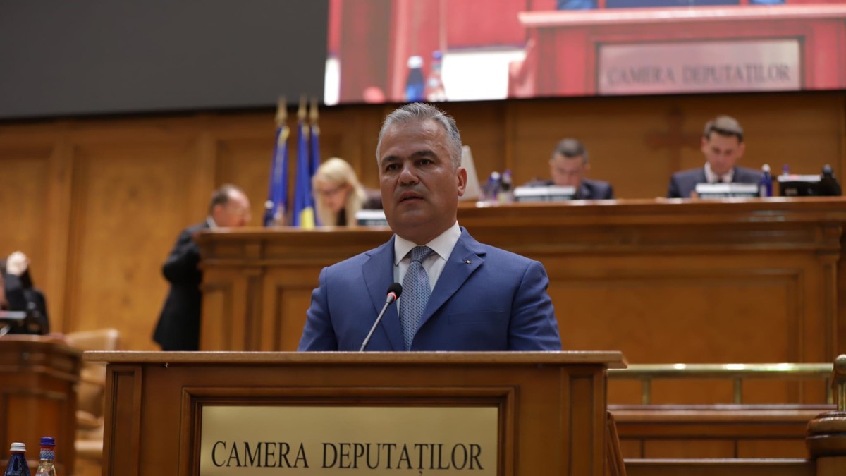 Adrian Veștea la tribuna Parlamentului