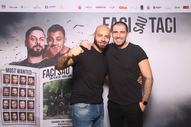 Giani Kiriță și Cătălin Cazacu la premiera filmului „Faci sau Taci”