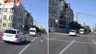 „Ca să ce?”. Gestul revoltător făcut de trei șoferi în centrul Clujului, filmat în trafic. Unde s-au oprit apoi