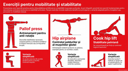 Exerciții pentru mobilitate și stabilitate