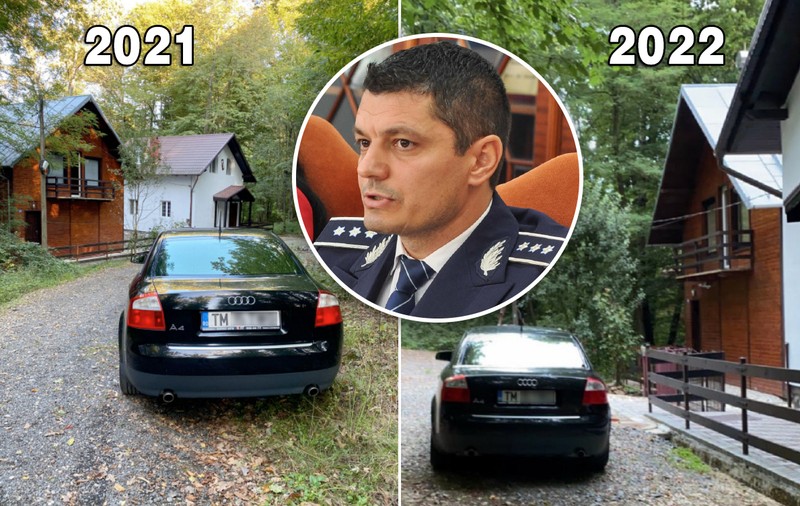 IMAGINI. Șeful Poliției din Timiș se duce la casa sa de vacanță, la 168 km dus-întors de oraș, cu mașina instituției. Explicația IPJ