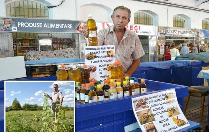 Un pensionar din Bihor a început o afacere pe baza unor rețete moștenite de la bunici. Face ulei din varză, din muștar și din susan!