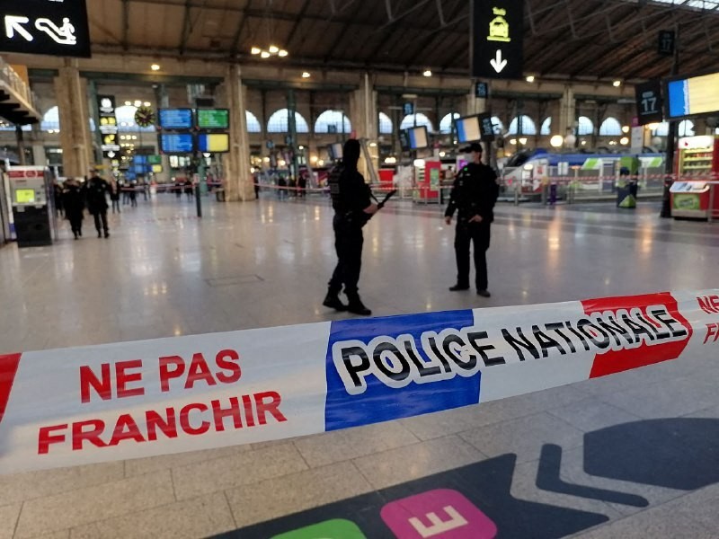Perimetru de securitate în Gara de Nord din Paris Foto: Profimedia