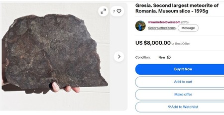Bucată din meteoritul de le Gresia vândut pe ebay