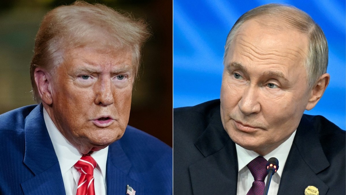 Colaj cu Donald Trump (stânga) și Vladimir Putin Foto: Profimedia