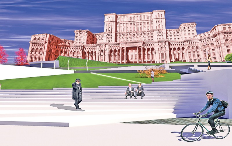 Arhitecţii au «dărâmat» zidul de la Casa Poporului! Aşa ar putea arăta curtea Parlamentului | FOTO