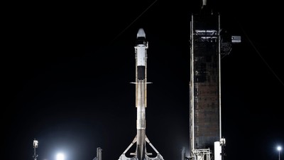 Cape Canaveral, United States of America. 04 November, 2024. A SpaceX Falcon 9 rocket carrying the Dragon unmanned cargo spacecraft prepares for lift off from Launch Complex 39A at the Kennedy Space Center, November 4, 2024 in Cape Canaveral, Florida. The