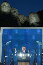 Președintele Donald Trump ține un discurs la Muntele Rushmore pentru a marca cea de-a 250-a aniversare a Americii, în ajunul Zilei Independenței, Foto: Getty Images