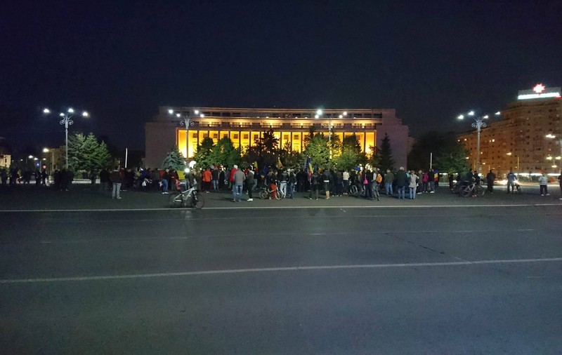 Protest în Piața Victoriei. Aproximativ 100 de oameni s-au adunat în fața Guvernului / FOTO