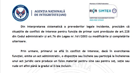 facsimil răspuns ANI