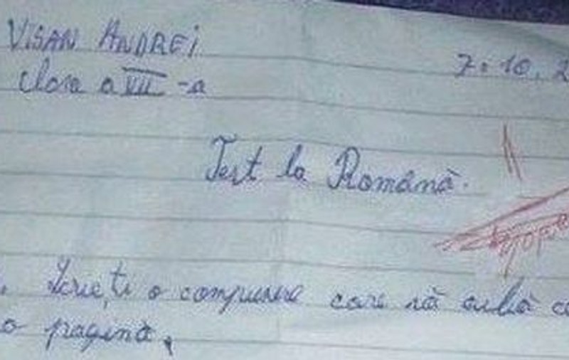 VAI DE NOI! Uite HAL DE COMPUNERE a unui ELEV de clasa a VII-a!