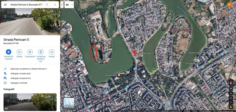 Locul unde se află terenul lui Borcea de pe malul Lacului Tei