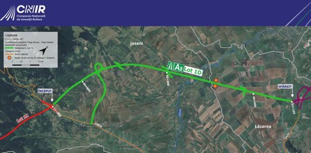 Hartă lotul 1D Joseni-Ditrau din A8