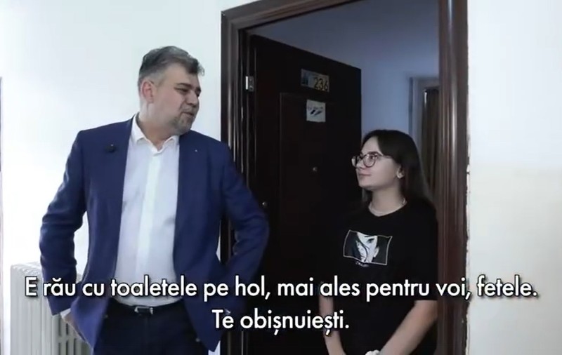 Toalete pe hol în căminele din Regie, deși au fost reabilitate. Ciolacu: „E rău”. Ce i-au spus studentele de la Politehnică