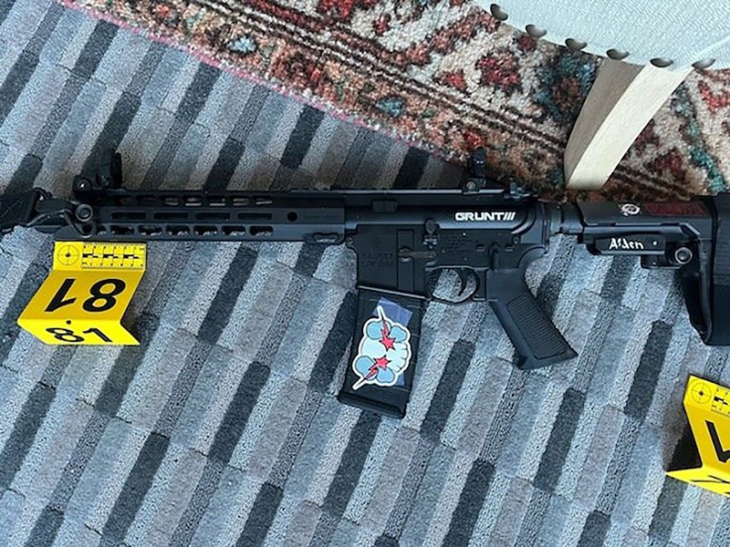 epa10546311 A handout photo made available by the Metro Nashville Police Department showing a weapon used by the alleged shooter they identify as Audrey Elizabeth Hale at the Covenant School, Covenant Presbytarian Church following a shooting in Nashville, Tennessee, USA, 27 March 2023. Metro Nashville Police report three adults and three children were killed by a shooter who was engaged and killed by police. EPA-EFE/METRO NASHVILLE POLICE DEPARTMENT HANDOUT HANDOUT EDITORIAL USE ONLY/NO SALES