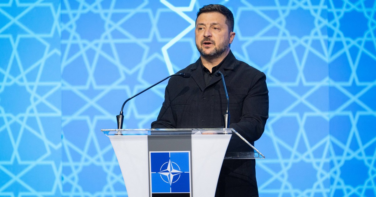 Volodimir Zelenski, la Forumul industriilor de apărare din NATO Foto: Profimedia