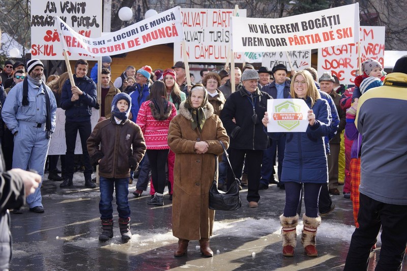 Protest în Câmpulung Moldovenesc pentru pârtia de schi