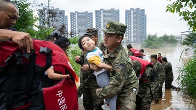 Inundații în China.