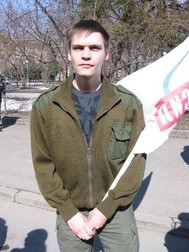 Alex, la primul său protest în aprilie 2007 | Foto: Arhiva personală