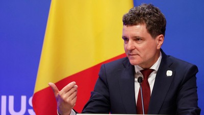 Nicușor Dan, în conferință de presă după summitul B9 de la Vilnius Foto: Profimedia