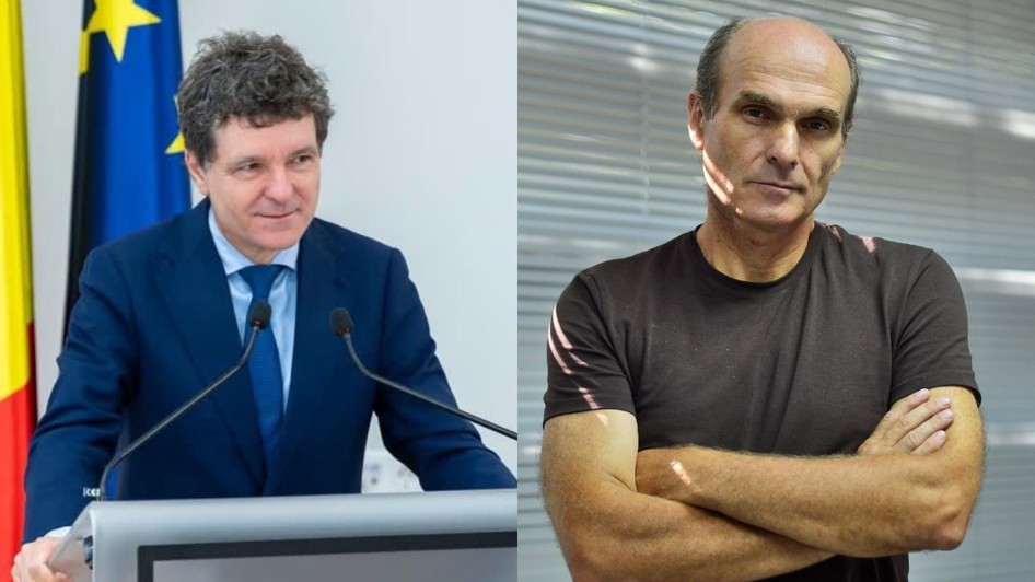 Un colaj cu două fotografii, una cu Nicușor Dan și una cu Cristian Tudor Popescu