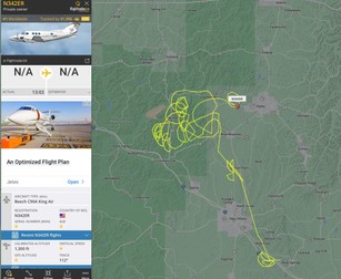 Traseul avionului al cărui pilot amenință că va prăbuși aparatul de zbor. Foto: captură flightradar24.com