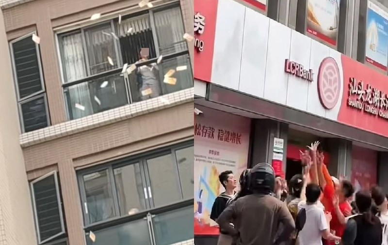 O femeie a aruncat de la balcon peste 160.000 de dolari după ce s-ar fi certat cu soțul, într-un oraș din China
